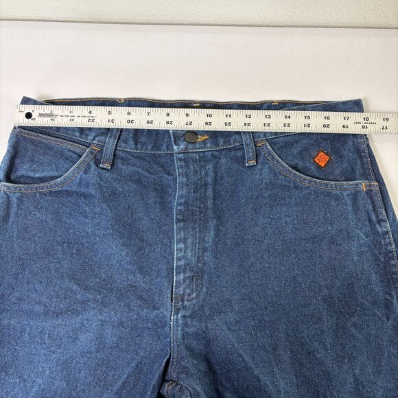 Wrangler FR Flame Resistant Work Jeans Size 36 x 30 Blue Straight Leg FR13MWZ - Picture 10 of 12